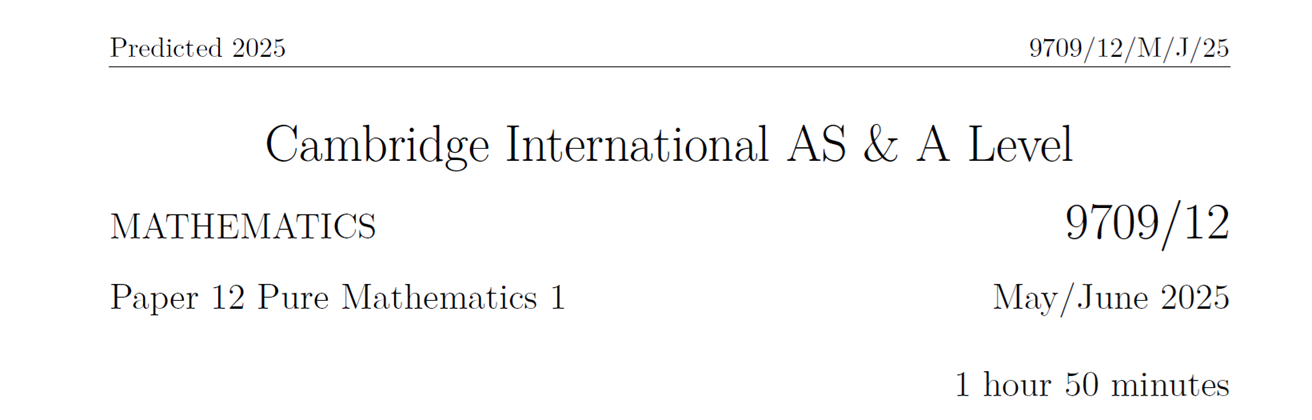 Predicted Paper Pure 12 2025 